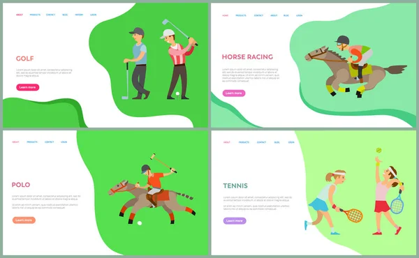 People training, sport landing page, hobby vector — Stockvector