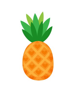 Yeşillikli Ananas, İzole Meyve İkonu