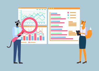 Hipster Hayvanlar İş yerinde, Fox ve Rakun Infochart