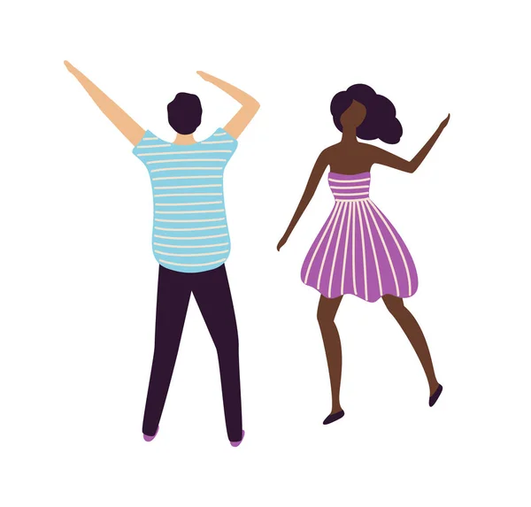 Люди танцуют в ночном клубе, танцуют на дискотеке — стоковый вектор