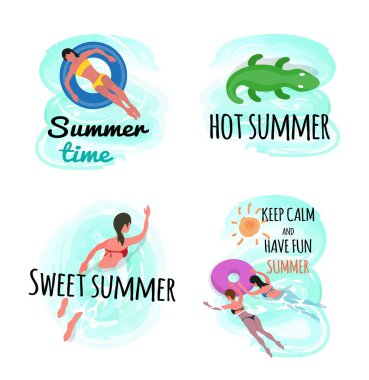 Yaz Saati Sakin olun ve Eğlenin İzole Set