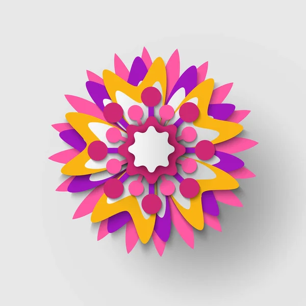 Decoración colorida flor de primavera de icono de papel — Vector de stock