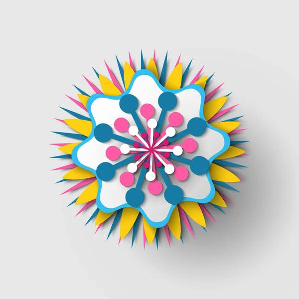 Póster decorado por Bouquet, Flor Origami Vector — Vector de stock