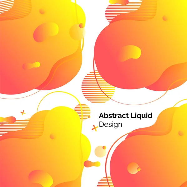 ポスターテンプレートの抽象液体デザインセット — ストックベクタ