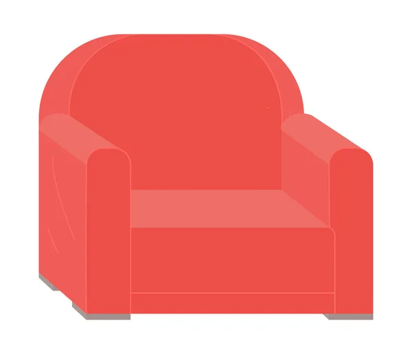 Sillón retro rojo Asiento aislado de los muebles del vector — Vector de stock
