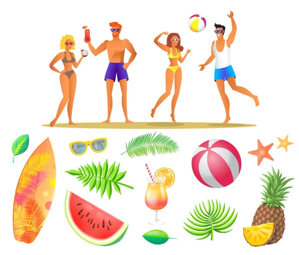 Баннер Summer Beach Party, образец векторной пластиковой карты — стоковый вектор