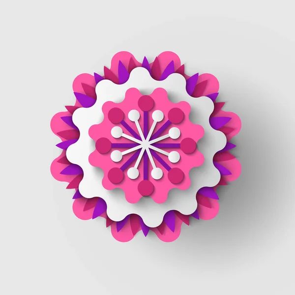 Papel flor cortada Origami Bud Vector Ilustración — Archivo Imágenes Vectoriales