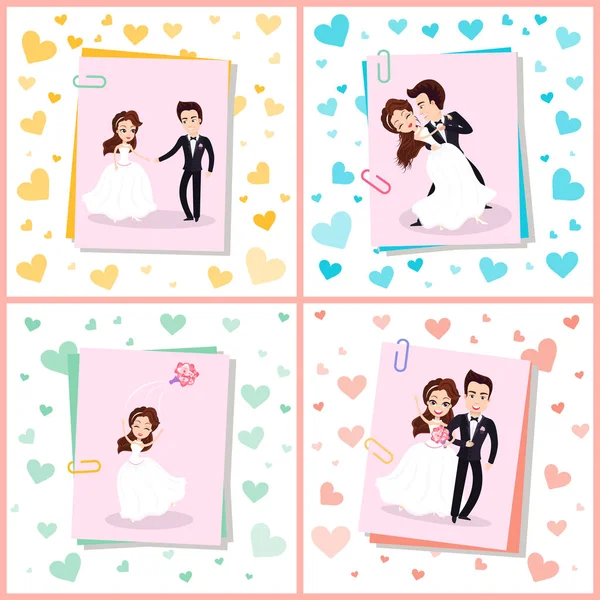 Wedding Couple First Dance of Wife and Husband — Stock Vector