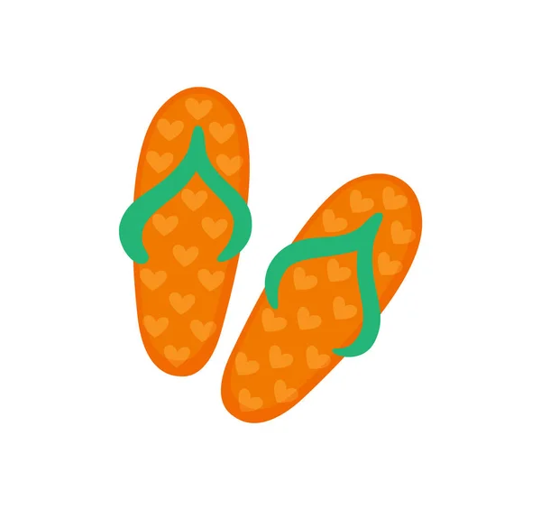 Flip flops rubber oranje sandalen schoeisel pictogram — Stockvector