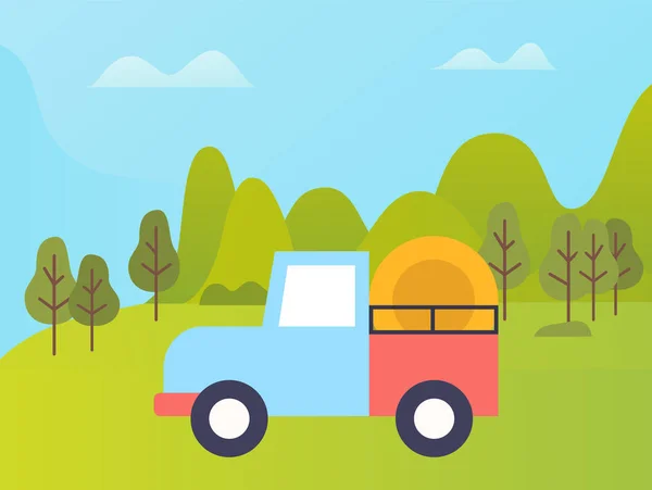 Getreidewagen mit landwirtschaftlicher Produktion beladen — Stockvektor