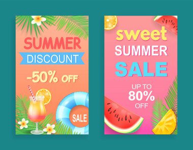 Tatlı yaz Satılık Indirim vektör Illustration