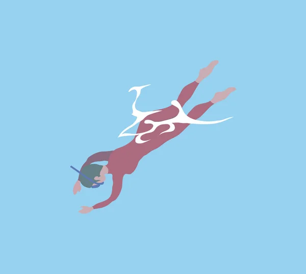 Scuba aktivite veya ınsan yüzme sualtı vektör — Stok Vektör
