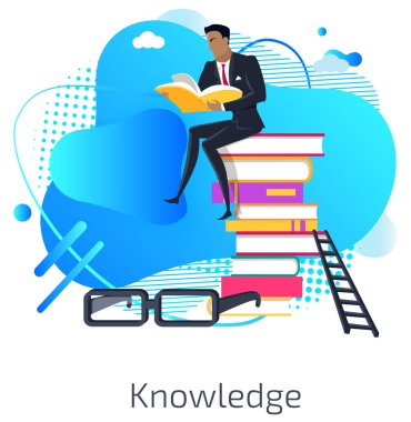 Bilgi kazanıyor erkek, Işadamı kitap vector