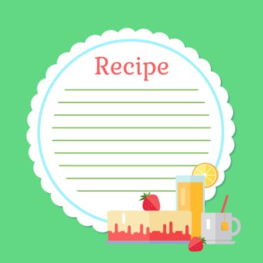 Çilekli Kekli Boş Yemek Kitabı, İçecek Vektörü