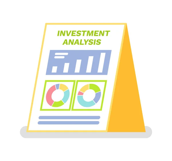 Analisis Investasi, Diagram Pie dengan Segmen - Stok Vektor