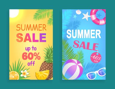 Yaz Satılık mevsimlik teklif vektör çizim