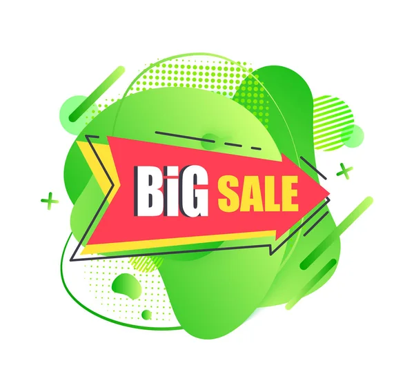 Big Sale Apontando Arrow sagacidade Texto, Promoção Banner — Vetor de Stock