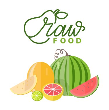 Sezon Gıda, Kavun ve Karpuz, Narenciye Vektör