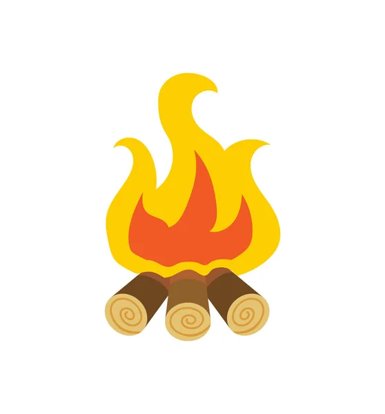 Płomień i iskra, ognisko lub spalanie drewna Vector — Wektor stockowy