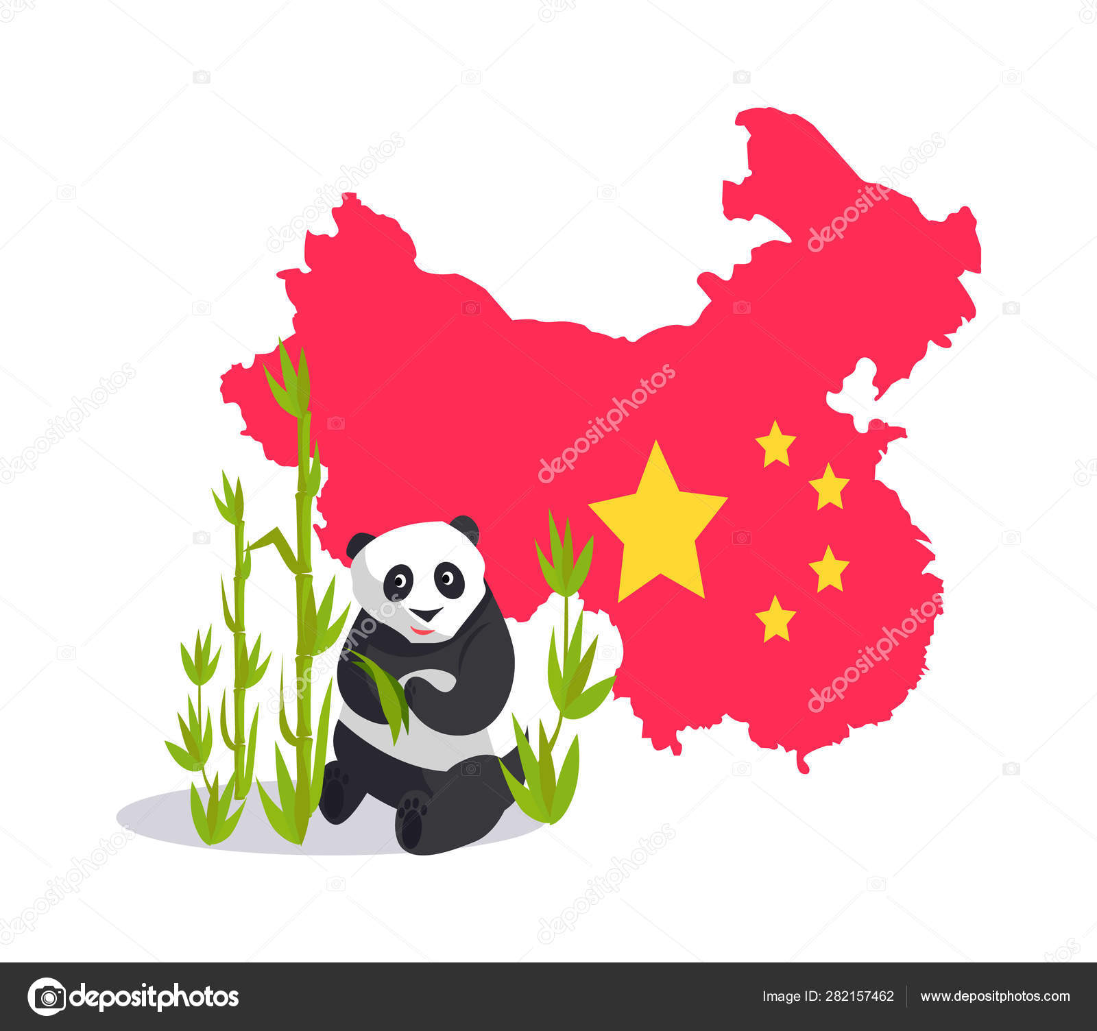 Panda De Design Tradicional De Banner Da China E Ilustração Do