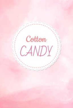Pamuk Şeker Logo, Pembe Renk Kabarık Candyfloss