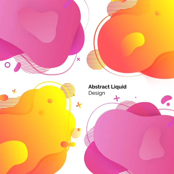 Modèle abstrait de conception liquide Ensemble d'affiches — Image vectorielle