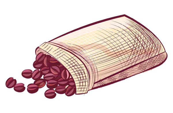 Мешок кофейных зерен изолирован. Векторная сумка Арабика — стоковый вектор