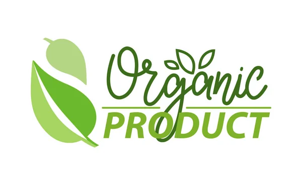 Produto Orgânico Isolado Logo e Lettering Vector — Vetor de Stock