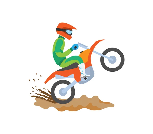 Extreme sport motorfiets paardrijden briefkaart vector — Stockvector