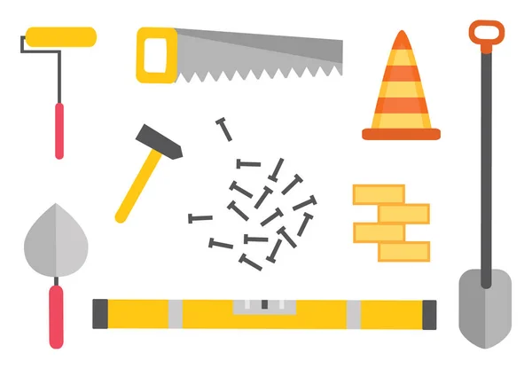 Peralatan Konstruksi, Kit dari Palu Workman - Stok Vektor