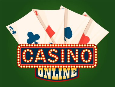 Casino Shiny Board ve Deste As Kartları Vektör