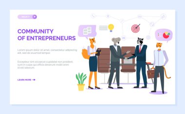 Girişimcilik Web sitesi hipster hayvan topluluğu