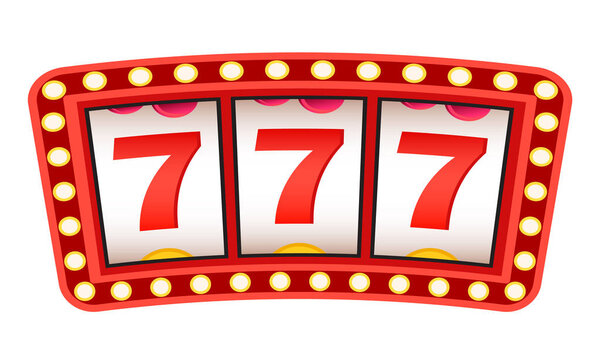 Игровой автомат с вывеской Lucky 777 Triple Sevens
