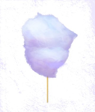 Diş Ipi Üzerine Şeker Dolgusu, Pamuk Şeker Etiket Vektörü