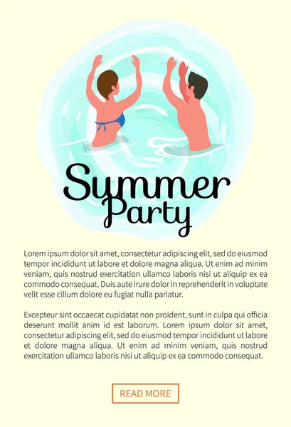 Sommerparty, Paar tanzt im Meer, Sommer — Stockvektor