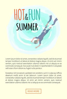 Sıcak ve Eğlenceli Yaz, Flippers ve Maske Dalış Dalgıç