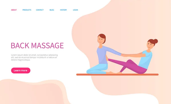 Massage du dos Technique spéciale Masseur avec client — Image vectorielle