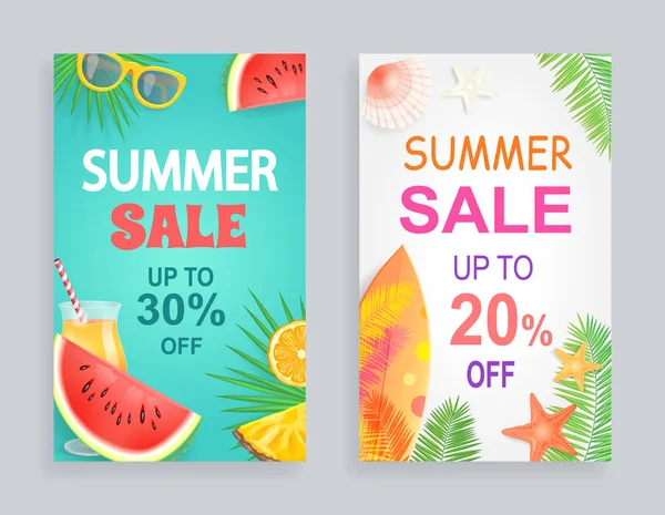 Zomer Sale korting aanbieding vector illustratie — Stockvector