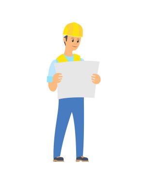 Mühendislik Proje Vektörü ile Builder Ayakta