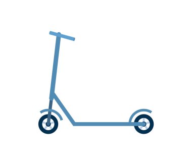 Kentsel Eko Ulaşım, Mavi Scooter, Bisiklet Vektör