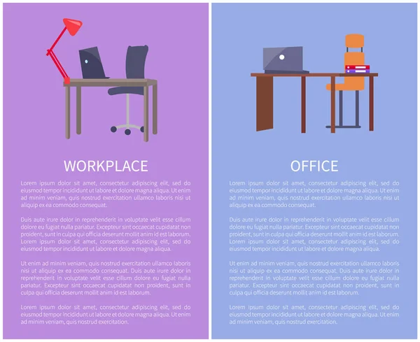 Рабочий стол Office с ноутбуком — стоковый вектор