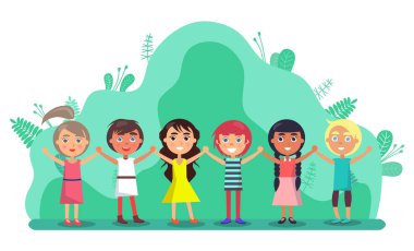 El tutan çocuk grubu, dostluk vektörü