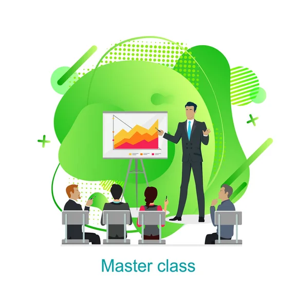 Master Class, Presentador con Diseño de Presentación — Archivo Imágenes Vectoriales