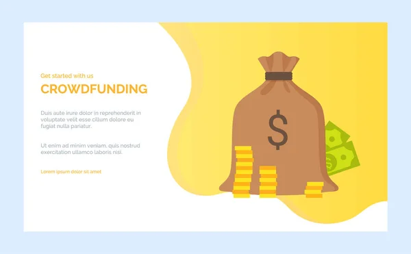 Bank lub projekt inwestycyjny, wektor crowdfunding — Wektor stockowy