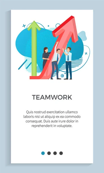 Teamwork-Mitarbeiter, die sich mit Geschäftsprojekten beschäftigen — Stockvektor
