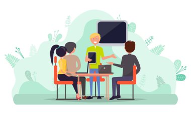Çalışanların İşbirliği, Laptop Vektörlü İnsanlar