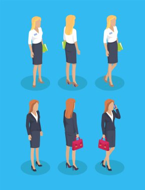 Kadın Resmi Giyim Seti Oluşturucu Vektör İllüstrasyon