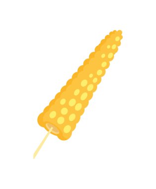 Çizgi Film Stilinde Soyulmuş Mısır İzole Vektör Simgesi