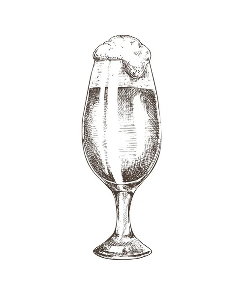 Стекло, наполненное векторной иллюстрацией к пиву — стоковый вектор