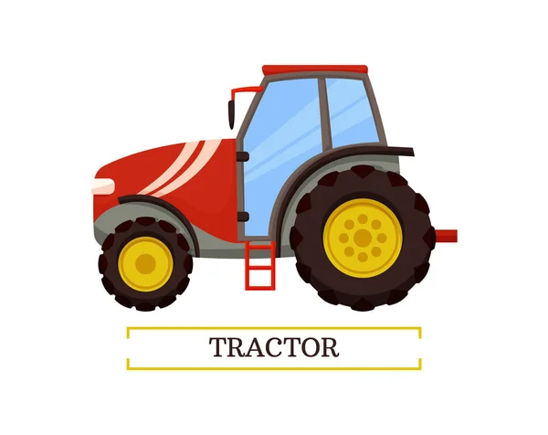 Tractor Agricultural Machinery Vector Illustration — Stock Vector